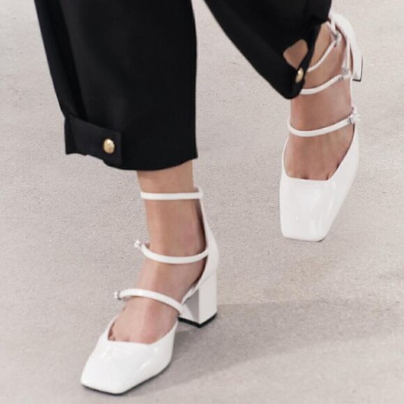 ZARA Faux Patent Leather Heels NWT LAST ONE!!! - Picture 1 of 14
